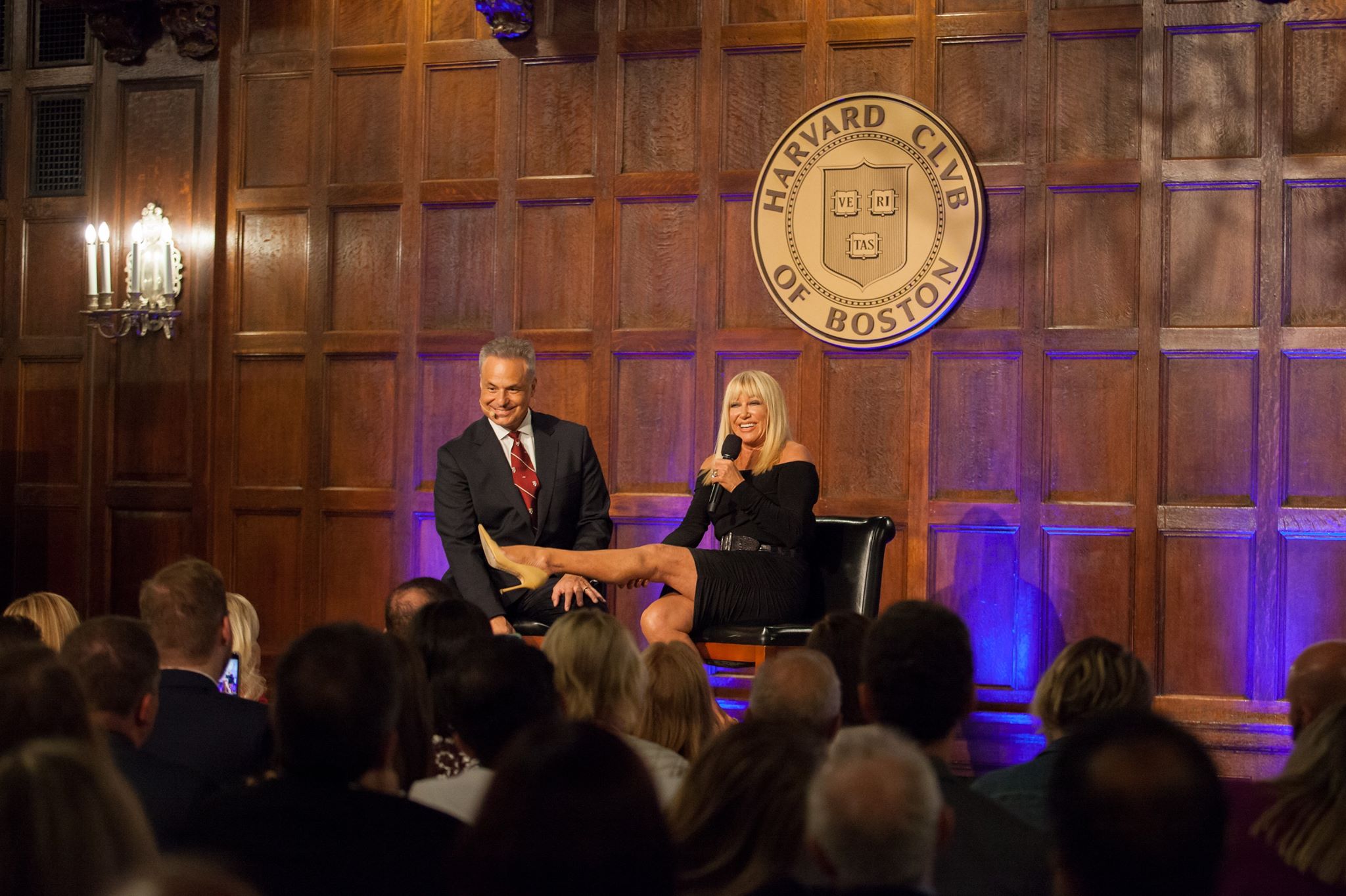 Clint Arthur with Suzanne Somers at Harvard Club of Boston